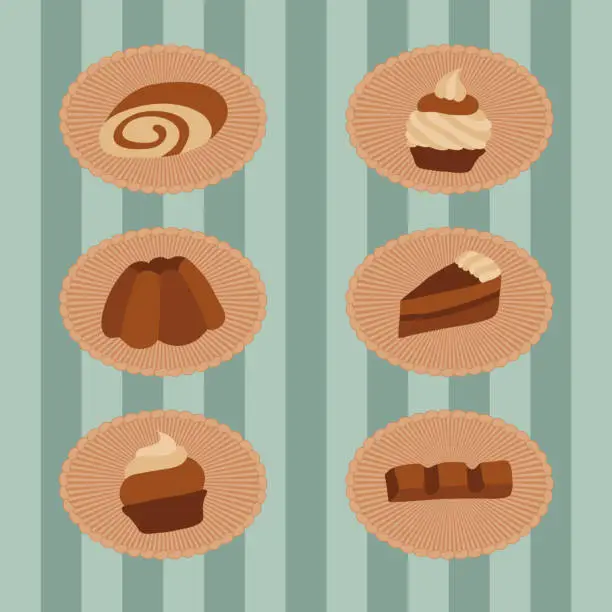 Vector illustration of Pastry set