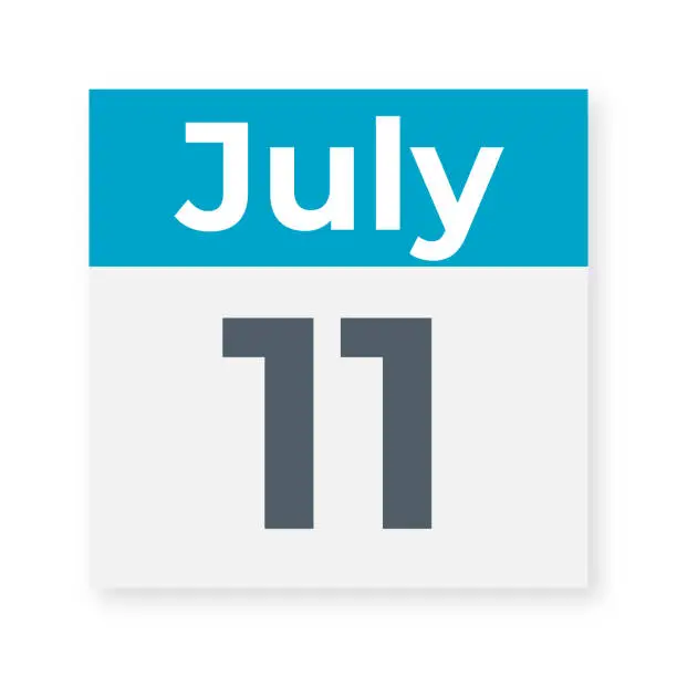 Vector illustration of July 11 - Calendar Leaf. Vector Illustration