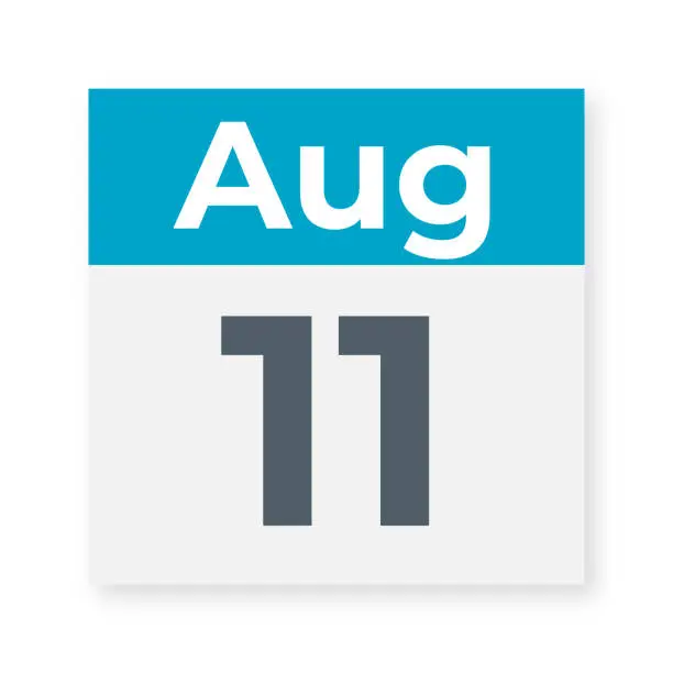 Vector illustration of August 11 - Calendar Leaf. Vector Illustration