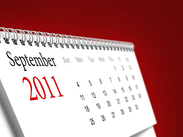 2011 년 9월 일정 - september calendar three dimensional shape 2011 뉴스 사진 이미지