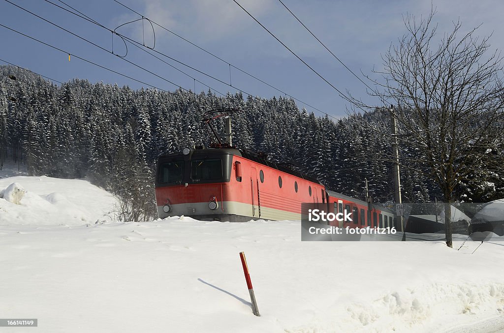 Áustria, trem - Foto de stock de Inverno royalty-free