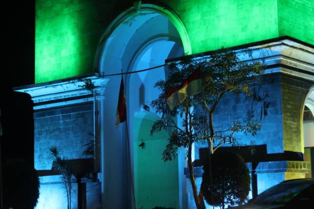 istock Monument De Center Point Bone Bolango, Gorontalo at night 1661413384