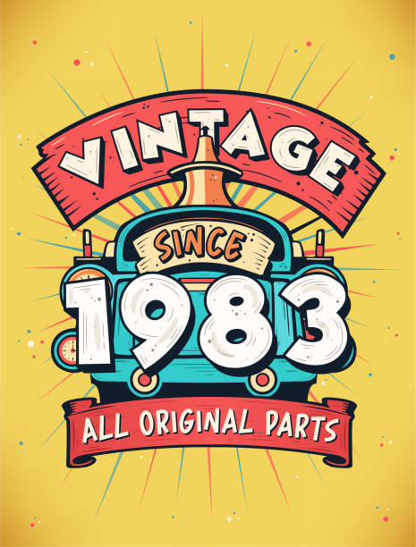 Vintage Since 1983, Born in 1983 Vintage Birthday Celebration. Vintage Since 1983, Born in 1983 Vintage Birthday Celebration. 1983 stock illustrations