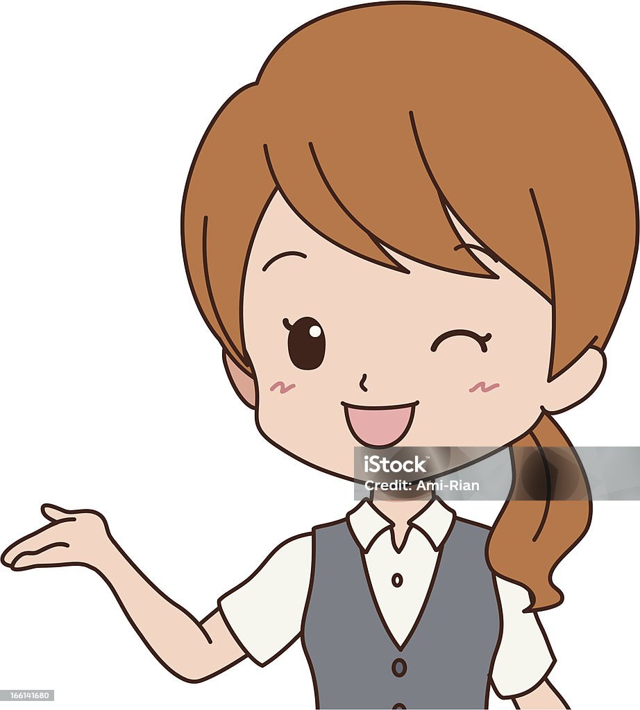 woman_guide the cute simple style woman Adult stock vector