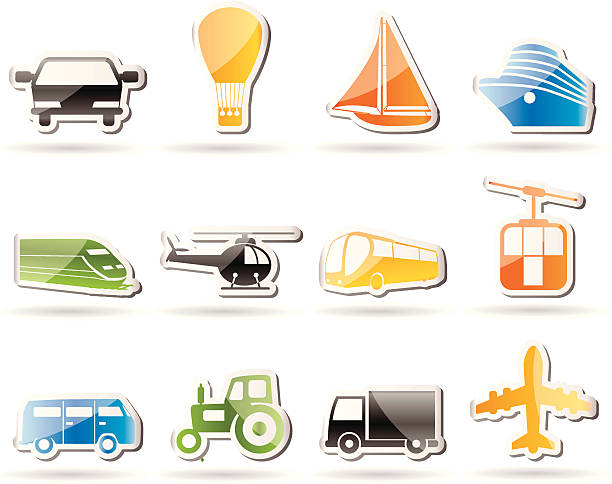 シンプルな交通機関やトラベルアイコン - coach bus illustrations点のイラスト素材／クリップアート素材／マンガ素材／アイコン素材