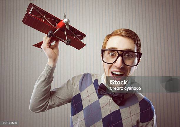 Nerd Student Stock Photo - Download Image Now - 1960-1969, 1970-1979, Adult