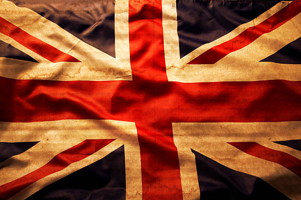 union jack - english flag british flag flag grunge imagens e fotografias de stock