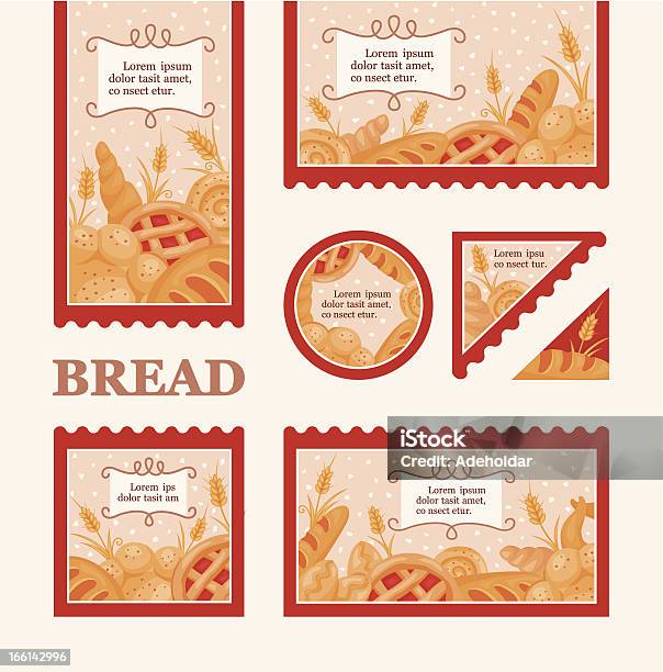 Bread Background Label Bread Label Stock Illustration - Download Image Now - Baguette, Baked ...