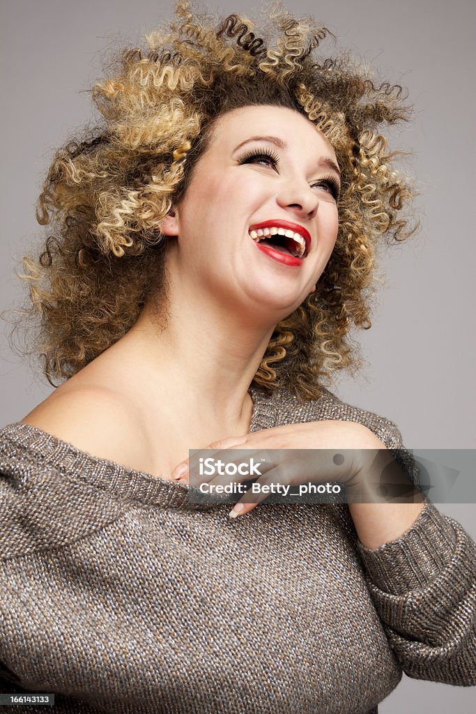 Porträt glücklich Mode plus Größe Frau, Lächeln, Lachen putzen - Lizenzfrei 30-34 Jahre Stock-Foto