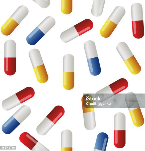 Medicine Seamless Pattern Colorful Tablets Vector Illustration Stock Illustration - Download Image Now