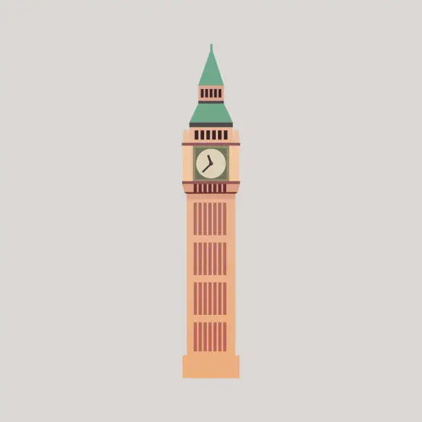 Vector illustration of Big Ben in London.