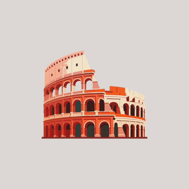 Colosseum in Rome. Colosseum in Rome. Flat style illustration amphitheater stock illustrations