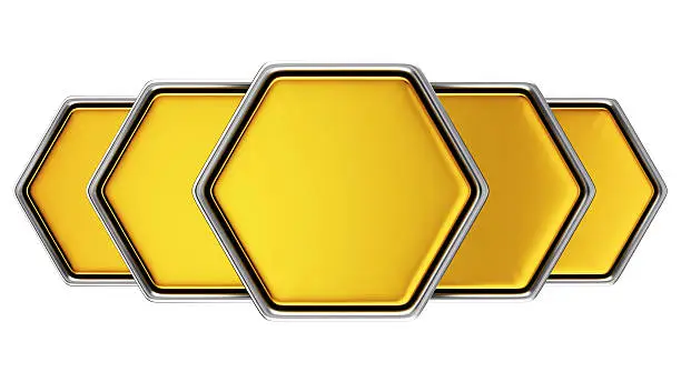 Photo of Five golden hexagons