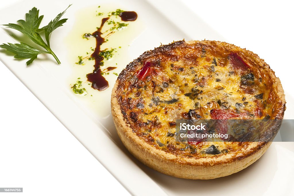 Vegetable quiche Vegetable quiche on a white plate Quiche Stock Photo