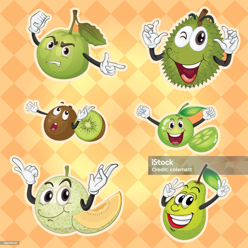 Diferentes frutas - Vetor de Agricultura royalty-free