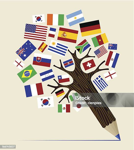 Country Flags Tree Stock Illustration - Download Image Now - Flag, Tree, Art