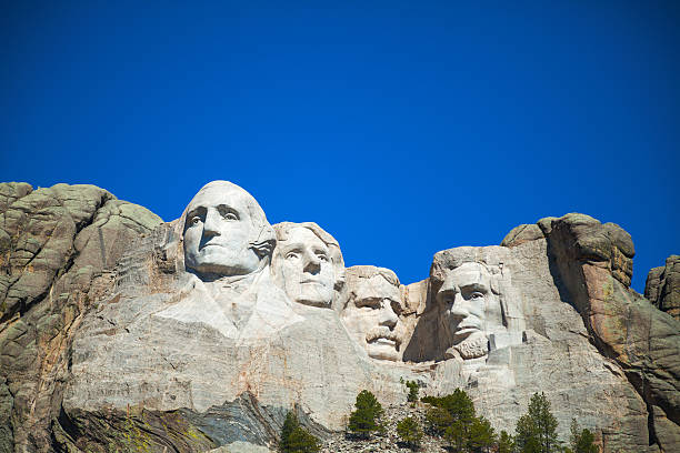 monumento nazionale del monte rushmore nel sud dakota - mt rushmore national monument president george washington mountain foto e immagini stock
