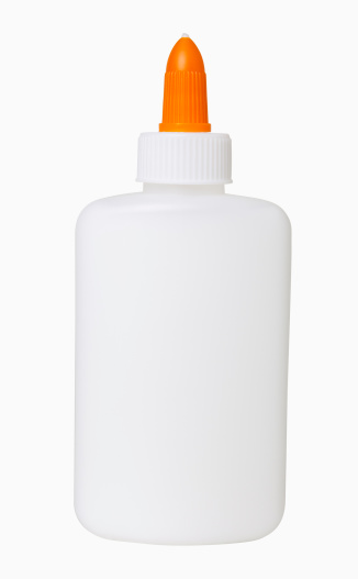 Glue bottle, isolated, includes clipping path