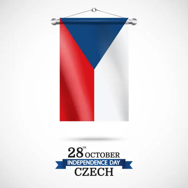 Vector illustration of Czech Independence Day.