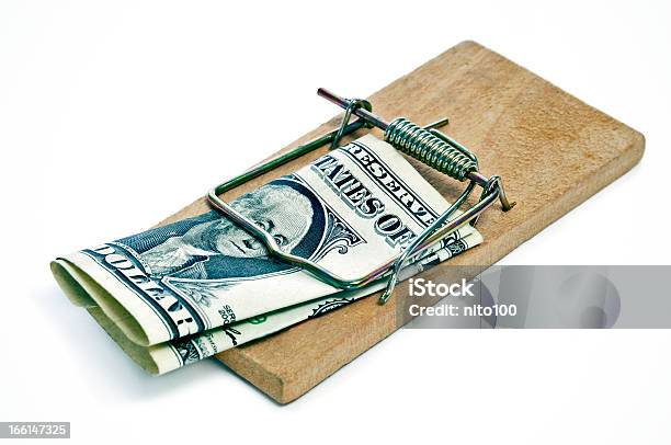 One Dollar Bill In A Mousetrap Stock Photo - Download Image Now - Currency, Finance, Financial Bill