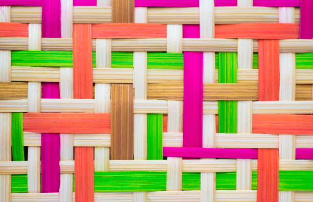 istock Handicrafts of colorful wicker work are suitable for background designs. 1661475536