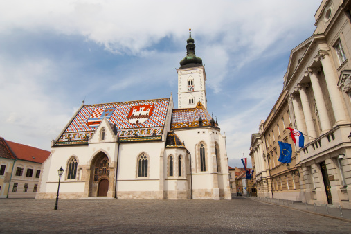 One of the main unique church in Zagreb, Croatia.