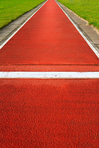 Long jump track stock photo