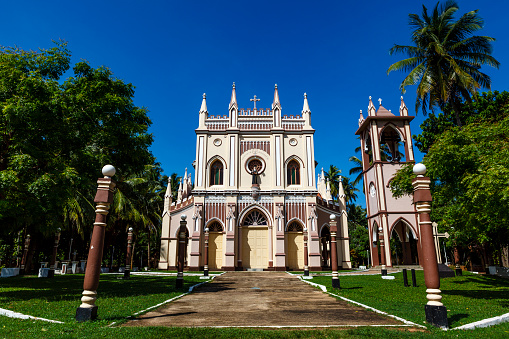 Exterior of a Neo Gothic church in Negombo, Sri Lanka, Asia