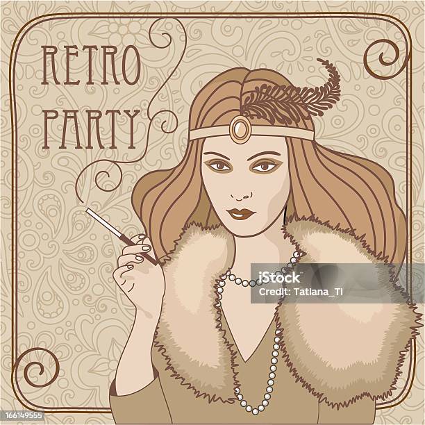 Ardeco Lady Stock Illustration - Download Image Now - Flapper Style, 1930-1939, Art Deco