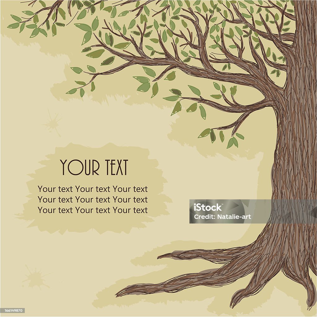 Simple Tree Text Hand Drawn Tree With Space For Text Stock Illustration - Download Image ...