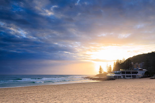 restaurant by the ocean in Burleigh Heads stock photo