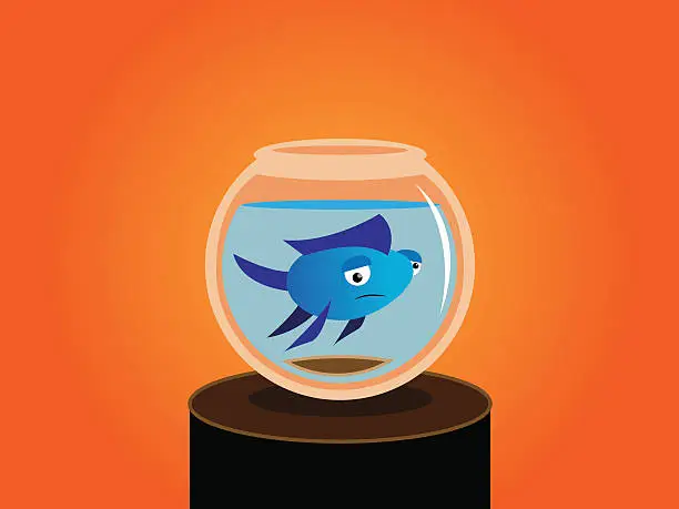 Vector illustration of Blue Fish