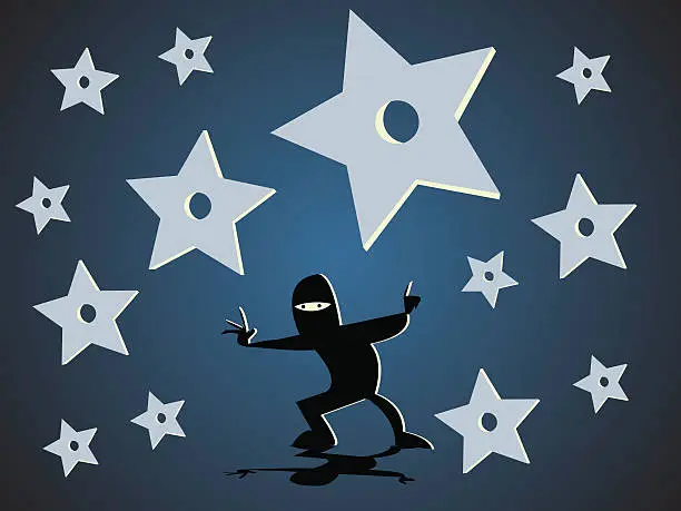 Vector illustration of Ninja Stars