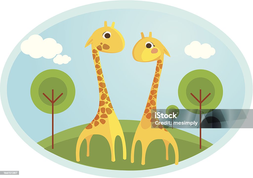 Girafes - clipart vectoriel de Amitié libre de droits