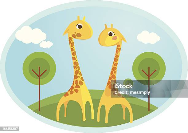 Girafes Vecteurs libres de droits et plus d'images vectorielles de Amitié - Amitié, Amour, Animaux de safari