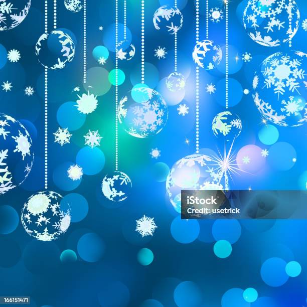Fundo De Natal Com Bolas Para Árvore Eps 8 - Arte vetorial de stock e mais imagens de Azul - Azul, Bola de Árvore de Natal, Comemoração - Conceito