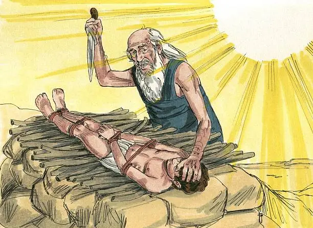 Photo of Abraham offers Isaac