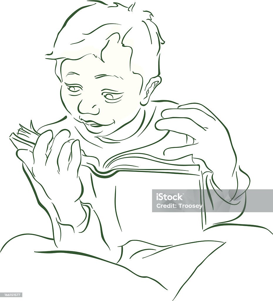 Boy Reading - arte vectorial de Aprender libre de derechos