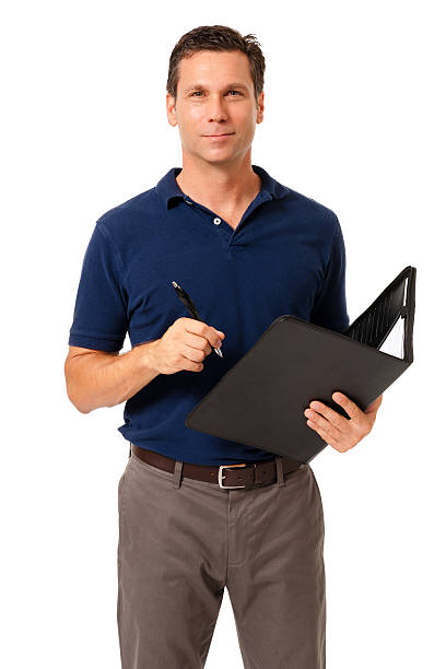 istock Causal Businessman With Folio Isolated on White Background 166152257