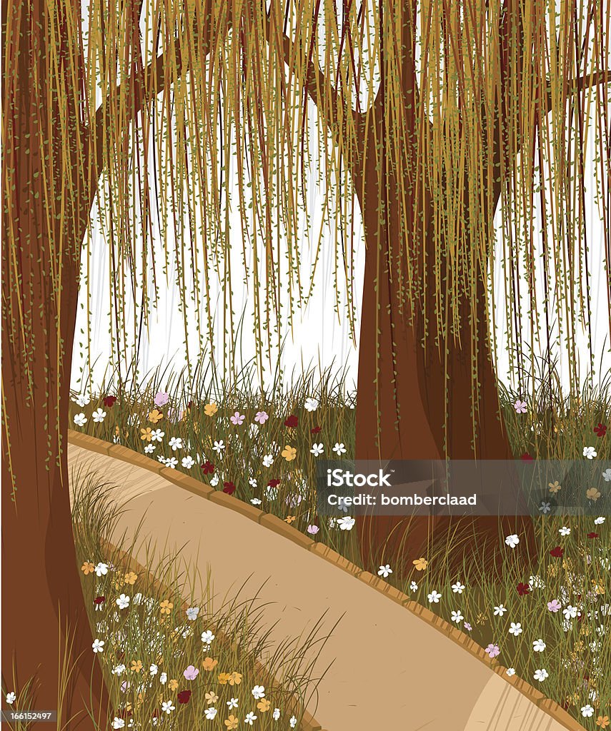 Willow bosque - arte vectorial de Abstracto libre de derechos