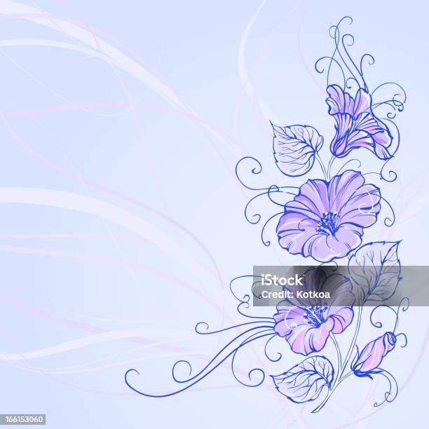 Ilustración de Violeta En Un Fondo Grunge Flor De y más Vectores Libres de Derechos de Convolvulaceae - Convolvulaceae, Abstracto, Aire libre
