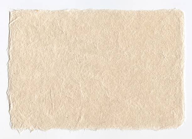 istock A textured beige Japanese paper on a white back 166153217