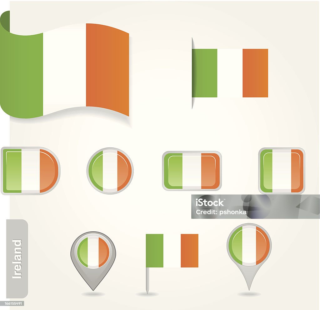 Icône de Drapeau de l'Irlande - clipart vectoriel de Direction libre de droits