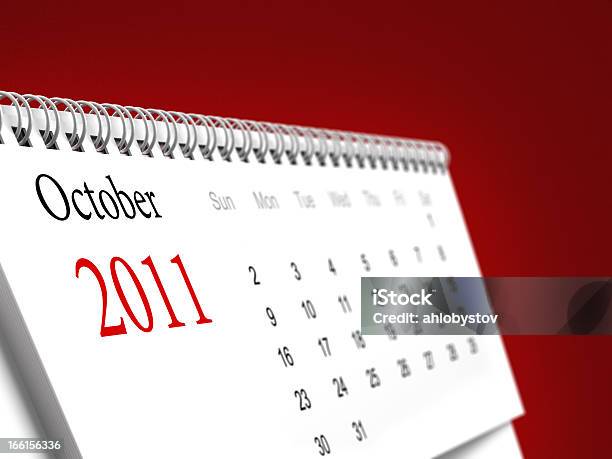 Kalendarz Na Październik 2011 R - zdjęcia stockowe i więcej obrazów 2011 - 2011, Barwne tło, Bez ludzi