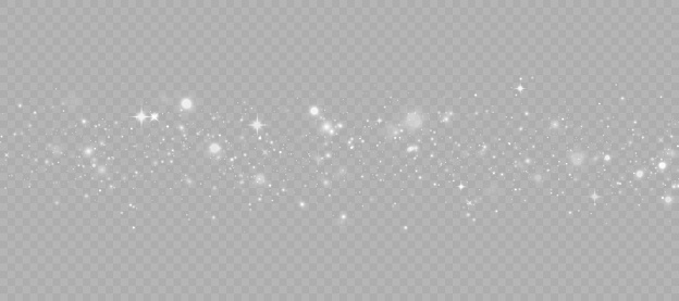 Bokeh light effect with lots of shiny shimmering particles isolated on transparent background. Glitter. Vector star cloud with dust.