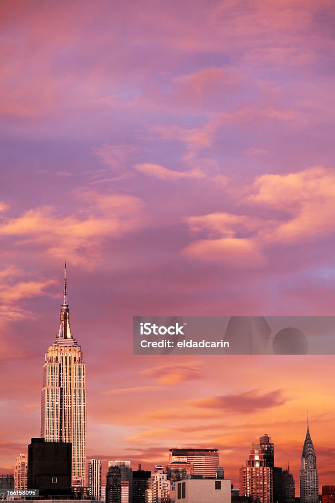 미드타운 맨해튼 스카이라인 엠파이어 스테이트 빌딩 - 로열티 프리 0명 스톡 사진