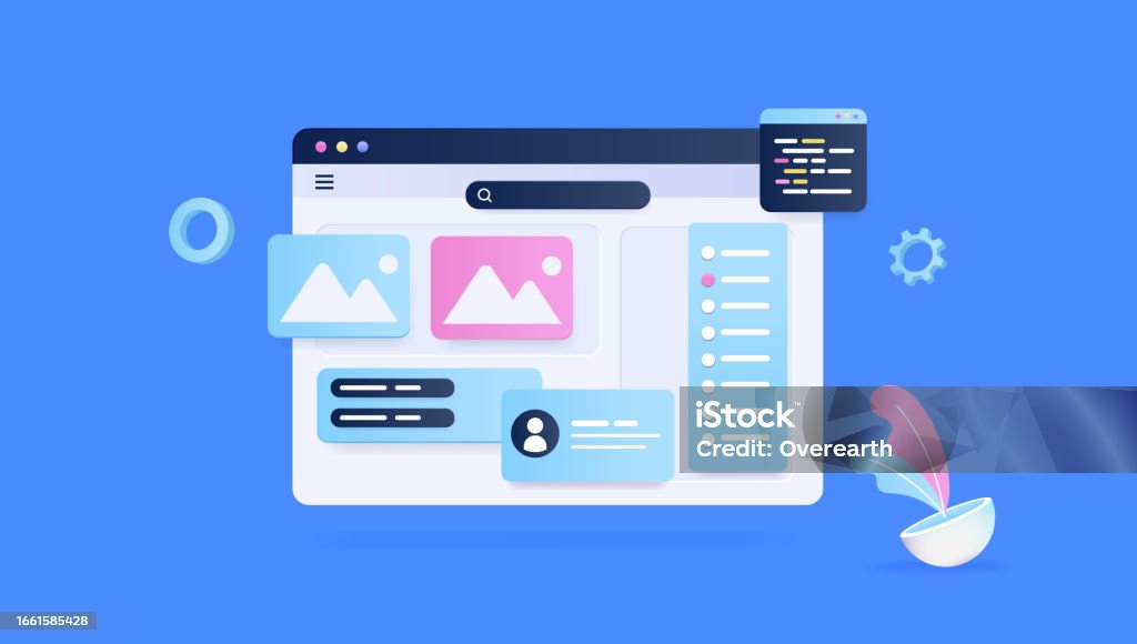Window Image For Web Development Abstract Web Design And Development Browser Window Stock Illustration ...