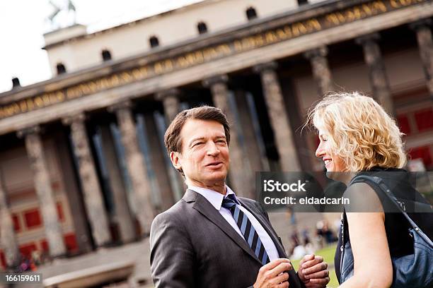 Business People Talking At Altes Museum Stock Photo - Download Image Now - 40-49 Years, 45-49 Years, 50-54 Years