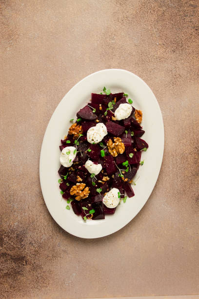 istock beetroot salad with nuts, cream cheese and micro greenery, homemade, no people, 1661596704