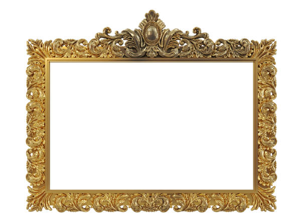 istock golden Decorative vintage frame isolated on white background 1661604730